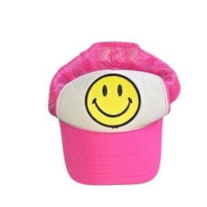 Aviator Nation Smiley Pink Vintage Mesh Trucker Hat